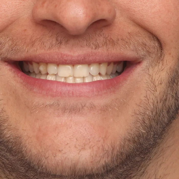 dentes alinhados depois do tratamento com alinhadores